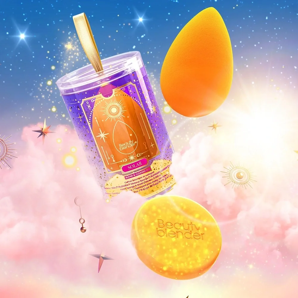 4/$30 Sale💫Blendercleanser Solid Solar Makeup Sponge Cleanser Mini Solar Gold